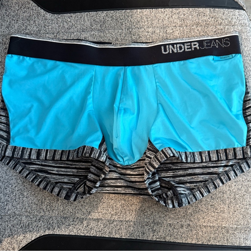 UnderJeans Men's Blue and Black Boxer Briefs